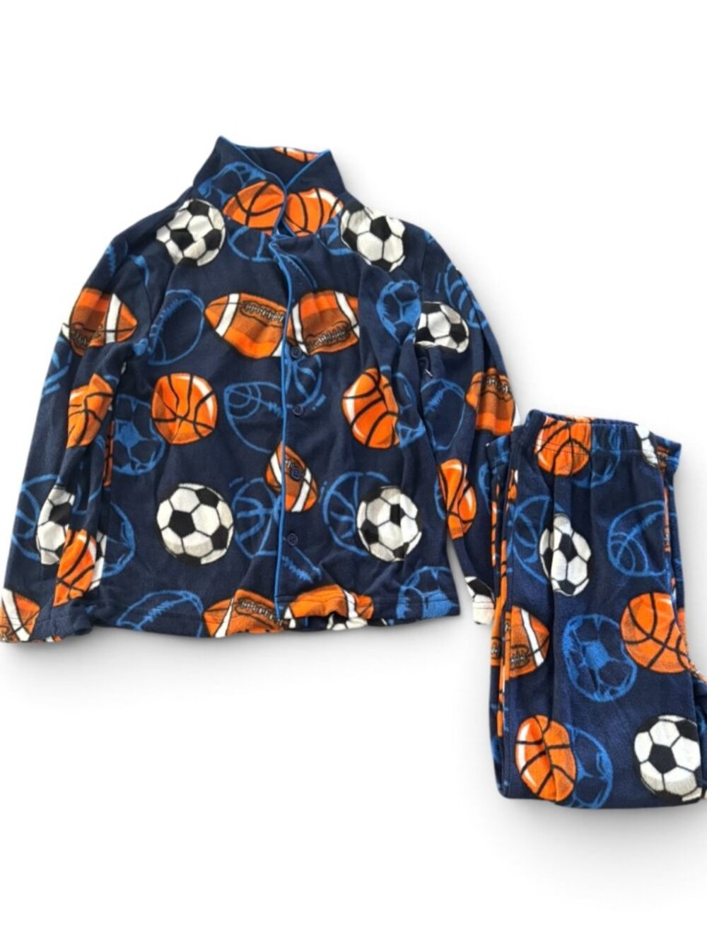 NWT Jellifish Boys Sports Print 2-Piece Fleece Pajama Set – Sports Blue PJ